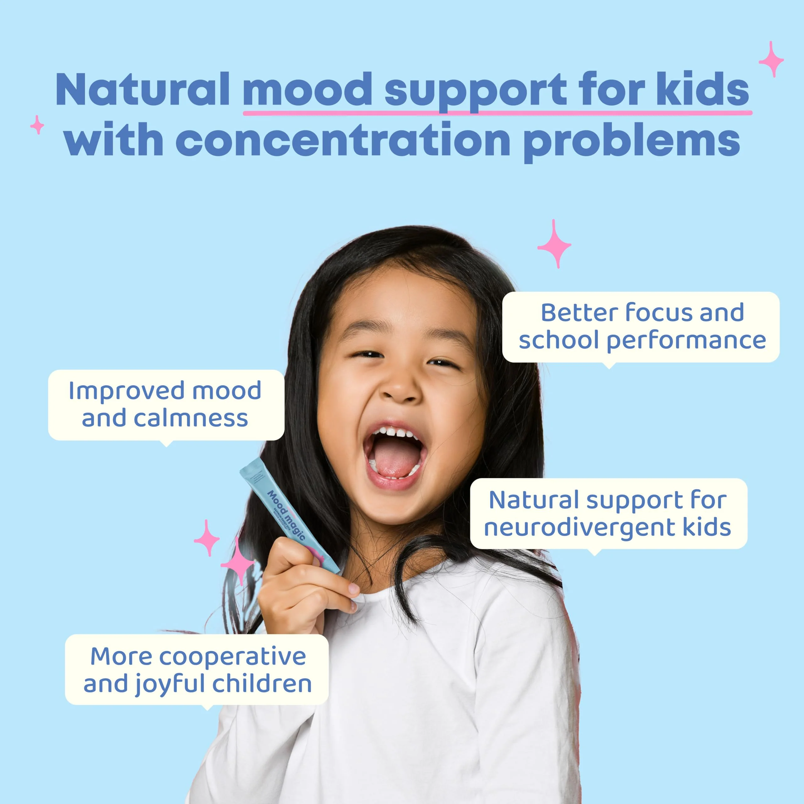 JoySpring Mood Magic for Kids – Natural Mood Support Pixie Sticks with Saffron, Magnesium & Vitamin D3 | Sugar-Free - Image 2