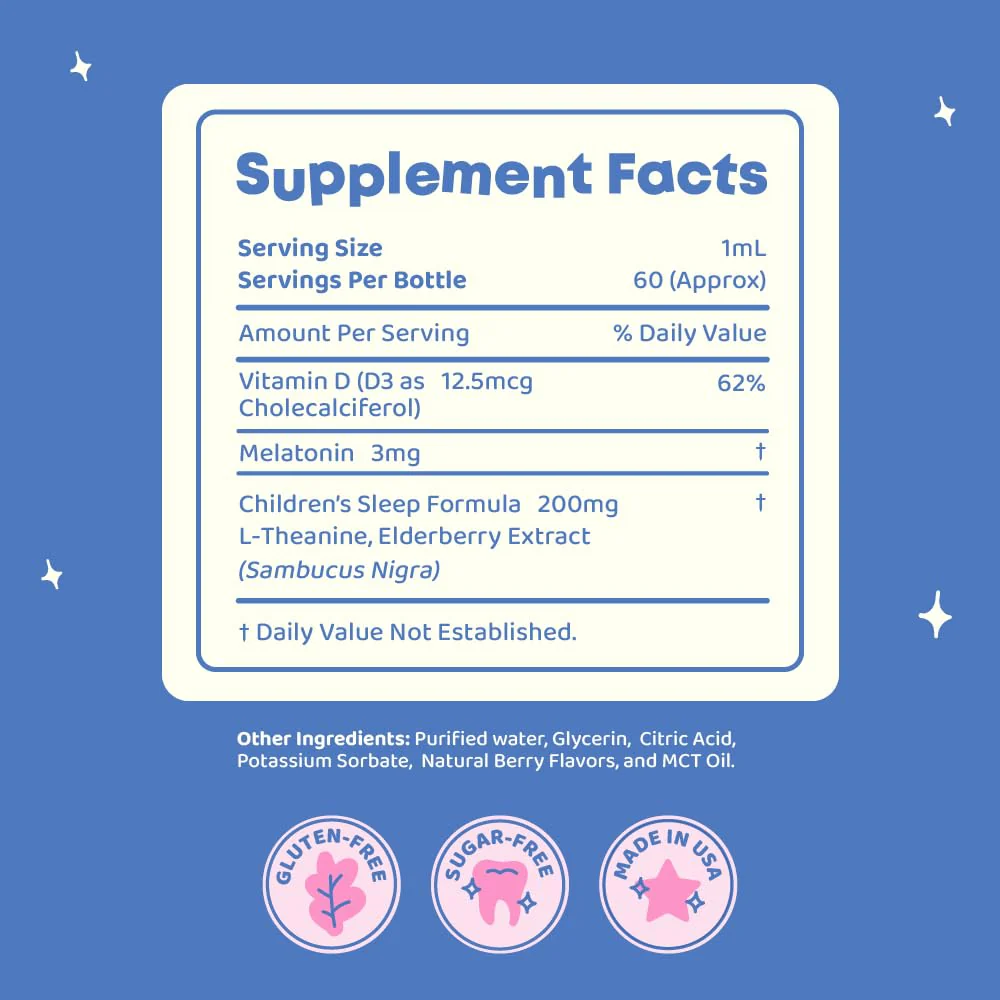 JoySpring SleepBerry Kids Melatonin Liquid — 3mg with D3 & Elderberry, Sugar-Free, 4 fl oz - Image 16