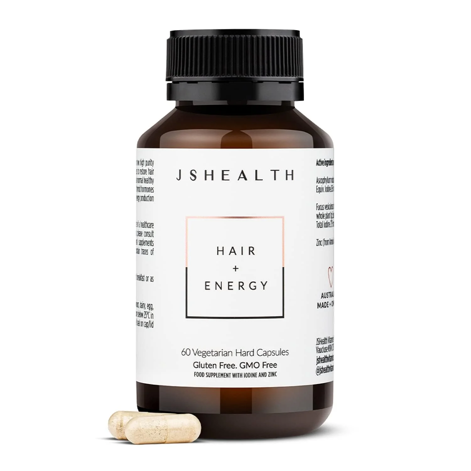 JSHealth Hair Formula – Vitamins for Hair Growth & Energy with Zinc & Iodine | Hair Loss Supplement for Men & Women (60 Capsules) - Image 6