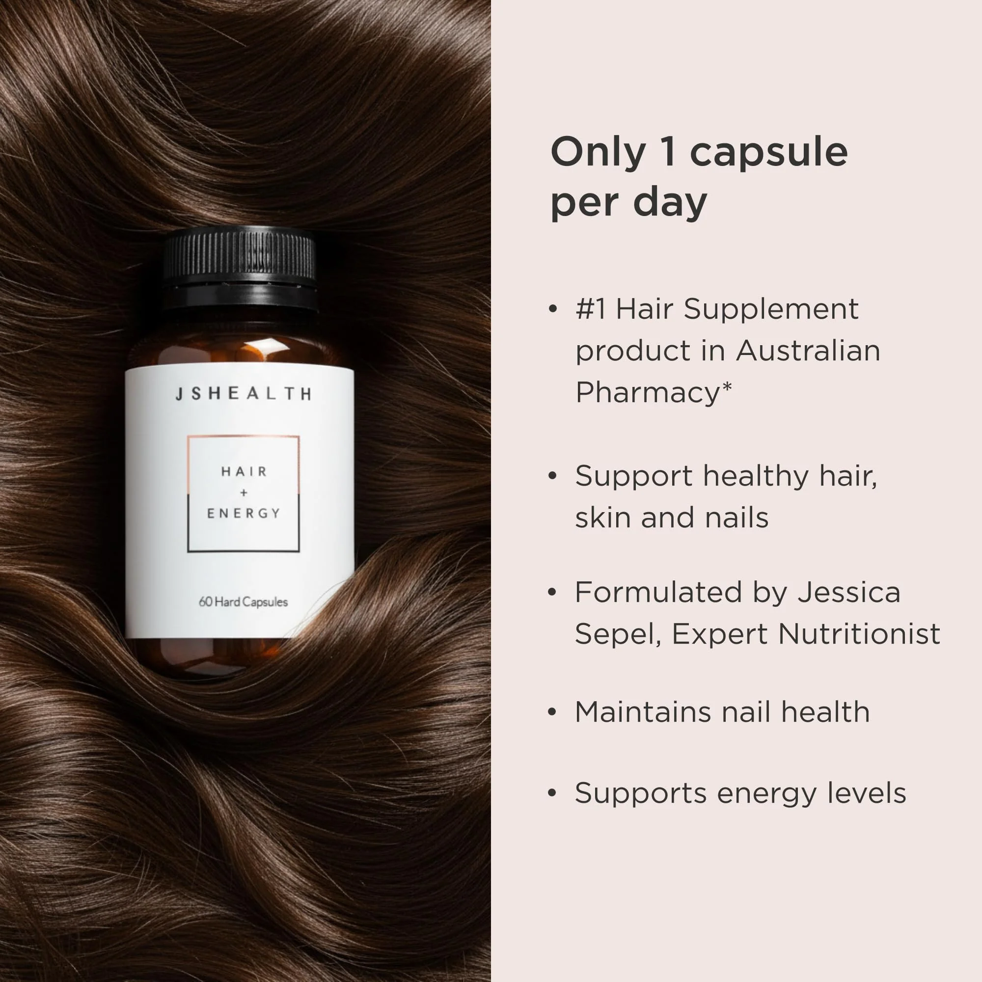JSHealth Hair Formula – Vitamins for Hair Growth & Energy with Zinc & Iodine | Hair Loss Supplement for Men & Women (60 Capsules) - Image 9