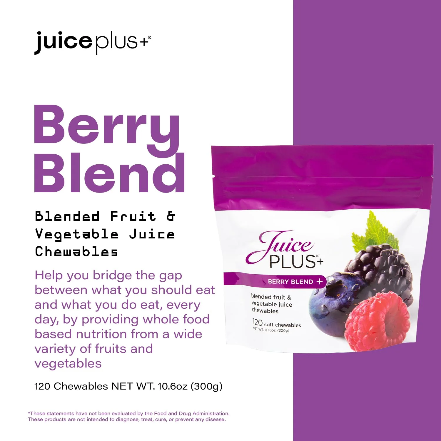 Juice Plus+ Berry Blend Soft Chews – Daily Nutrition from 12 Plants for Adults & Kids (1 Month, 30 Chews) - Image 4