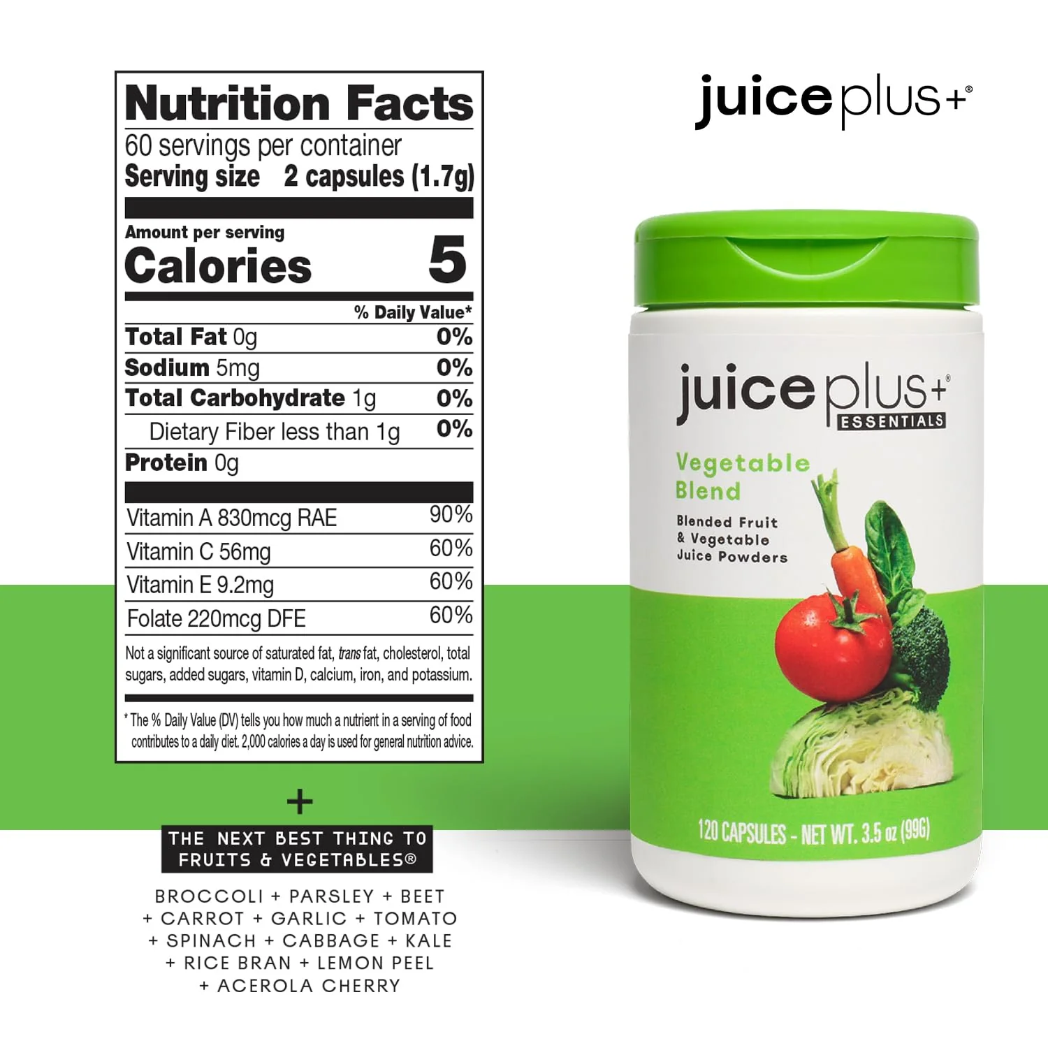 Juice Plus+ Fruit & Vegetable Blend: 20 Fruits & Veggies, 2 Bottles, 60 Fruit Servings & 60 Veg Servings - Image 3
