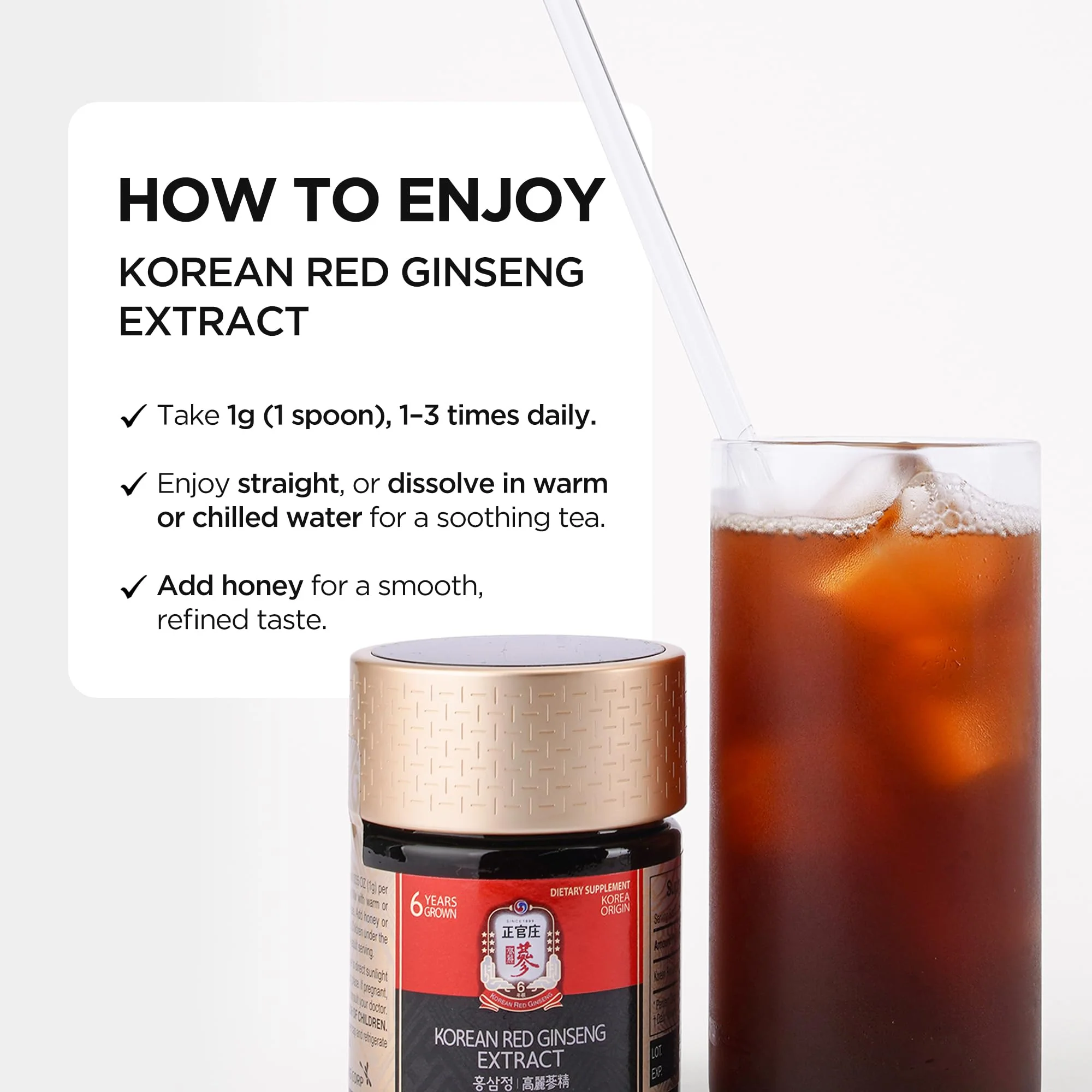 JUNG KWAN JANG Korean Red Panax Ginseng Concentrated Extract 50g | Immune Support & Focus - Image 6