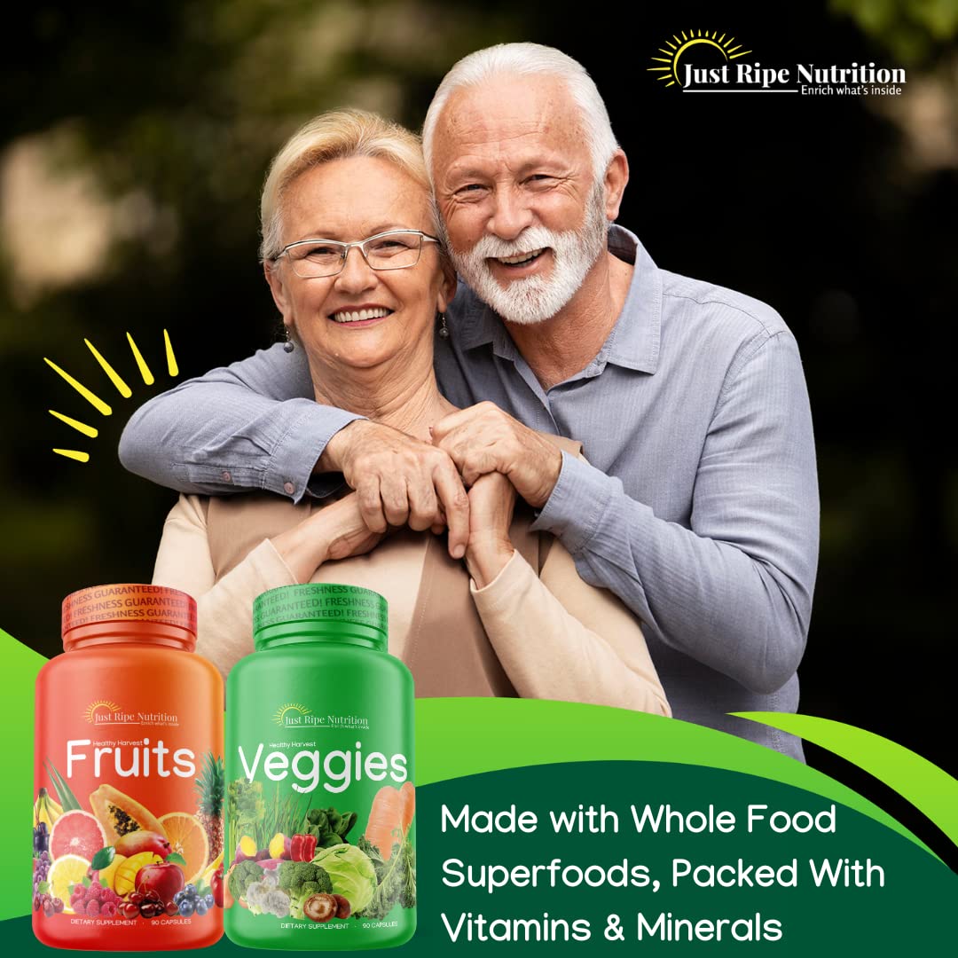 Just Ripe Nutrition Fruits and Veggies Supplement – 90 Fruit and 90 Vegetable Capsules (4 Pack) | Whole Food Superfood - Image 4