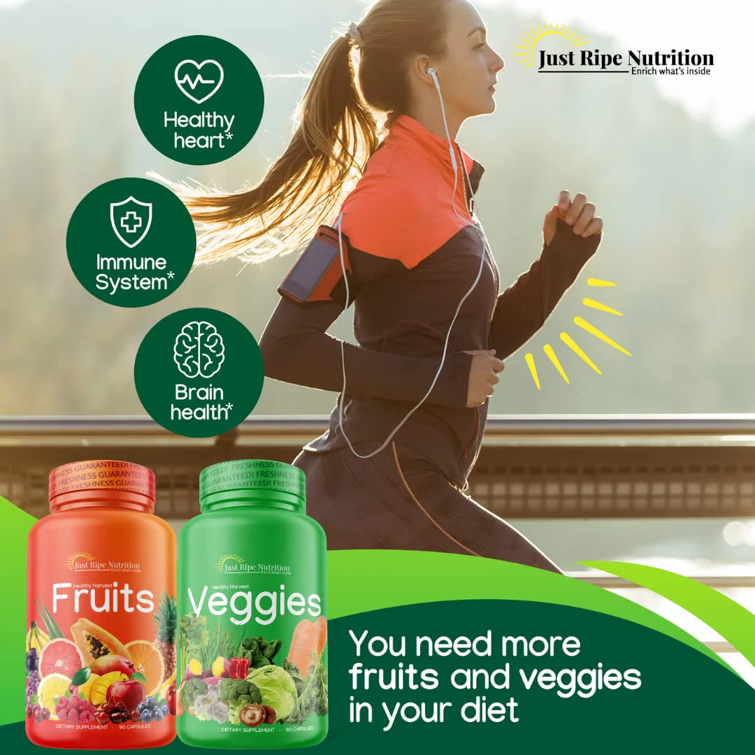 Just Ripe Nutrition Fruits and Veggies Supplement – 90 Fruit and 90 Vegetable Capsules (4 Pack) | Whole Food Superfood - Image 5