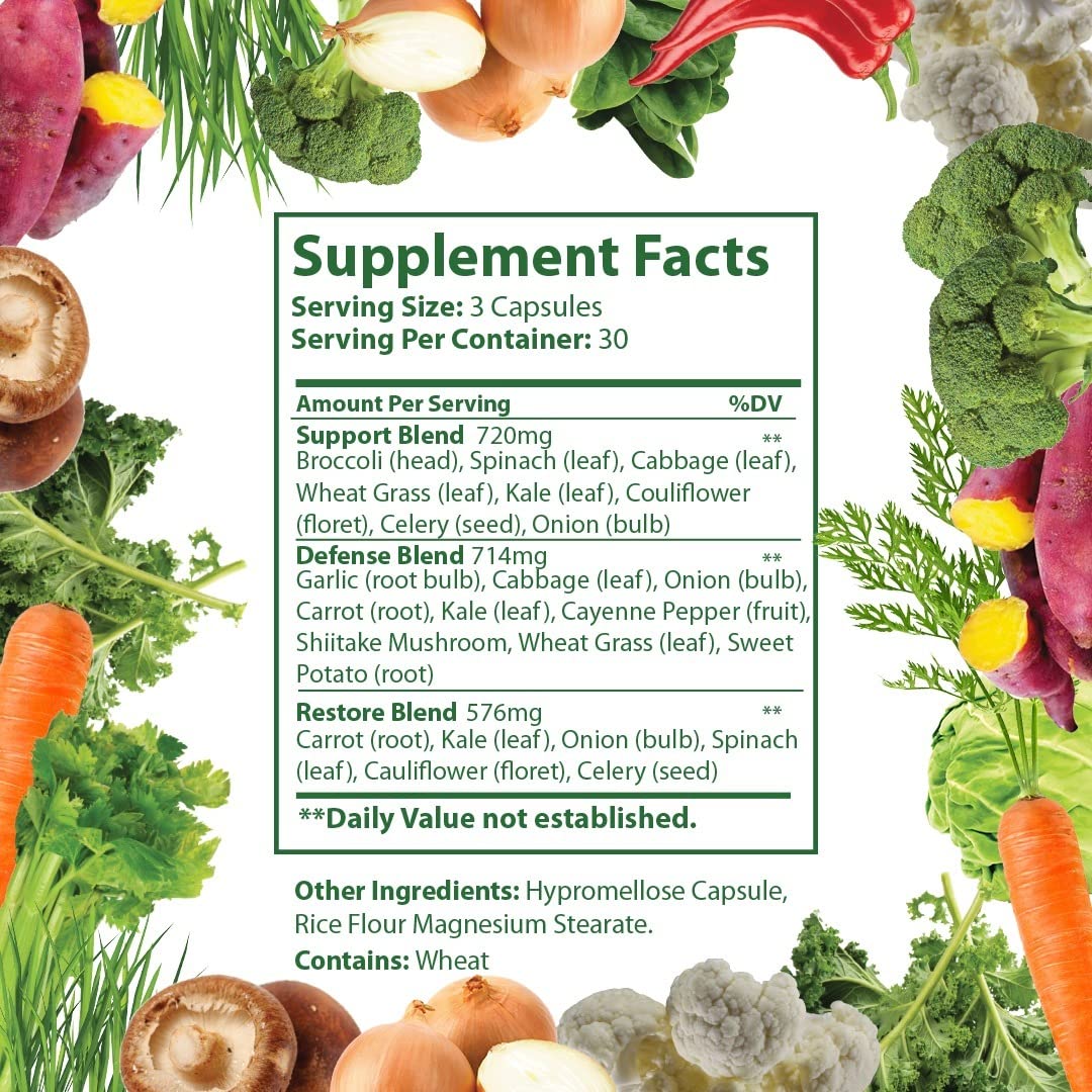 Just Ripe Nutrition Fruits and Veggies Supplement – 90 Fruit and 90 Vegetable Capsules (4 Pack) | Whole Food Superfood - Image 8