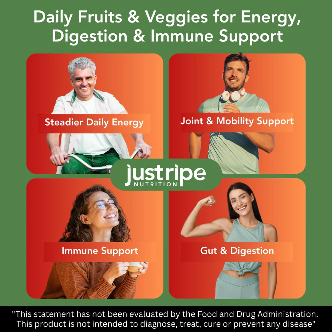 Just Ripe Nutrition Fruits & Veggies Supplement – 180 Whole Food Capsules - Image 10