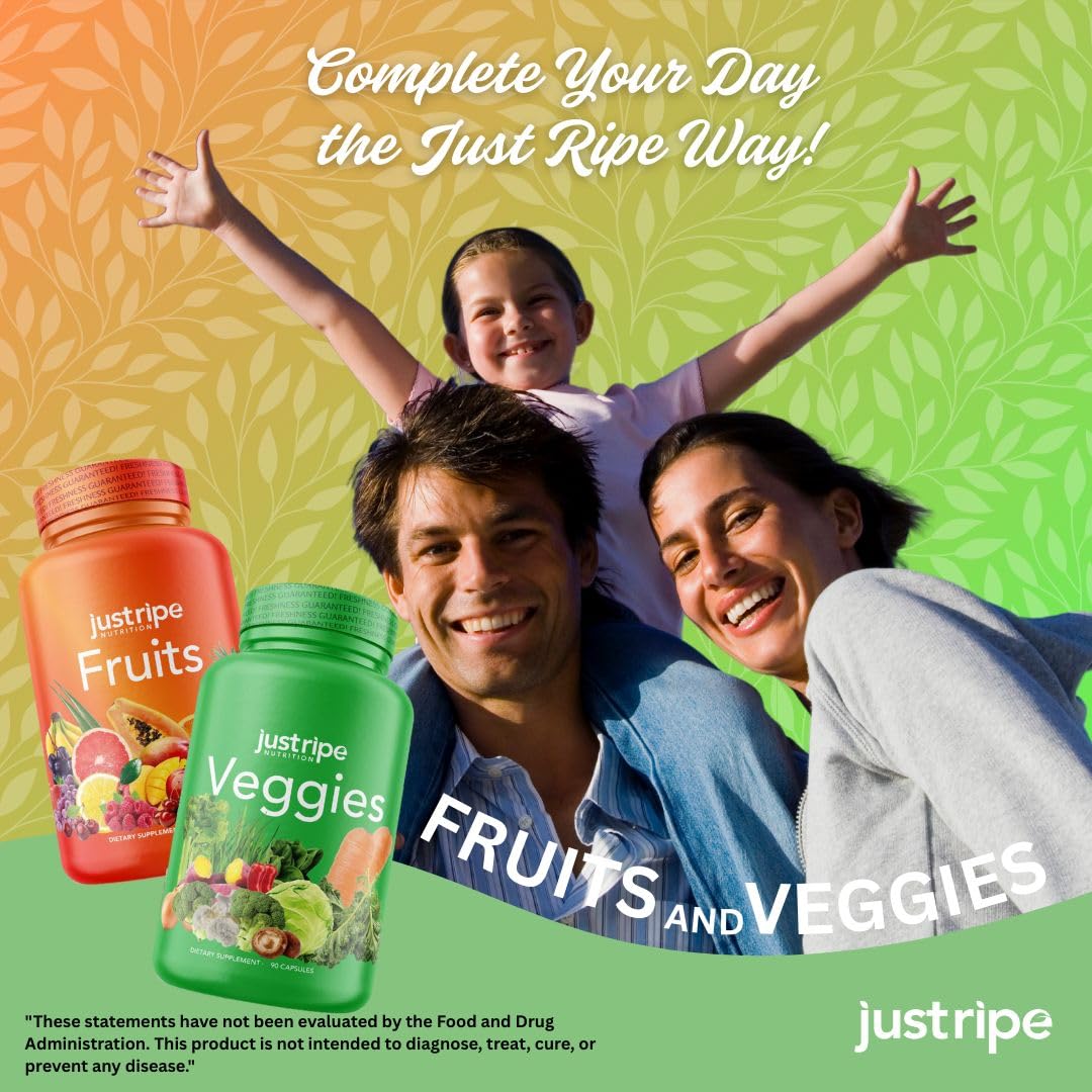 Just Ripe Nutrition Fruits & Veggies Supplement – 180 Whole Food Capsules - Image 4