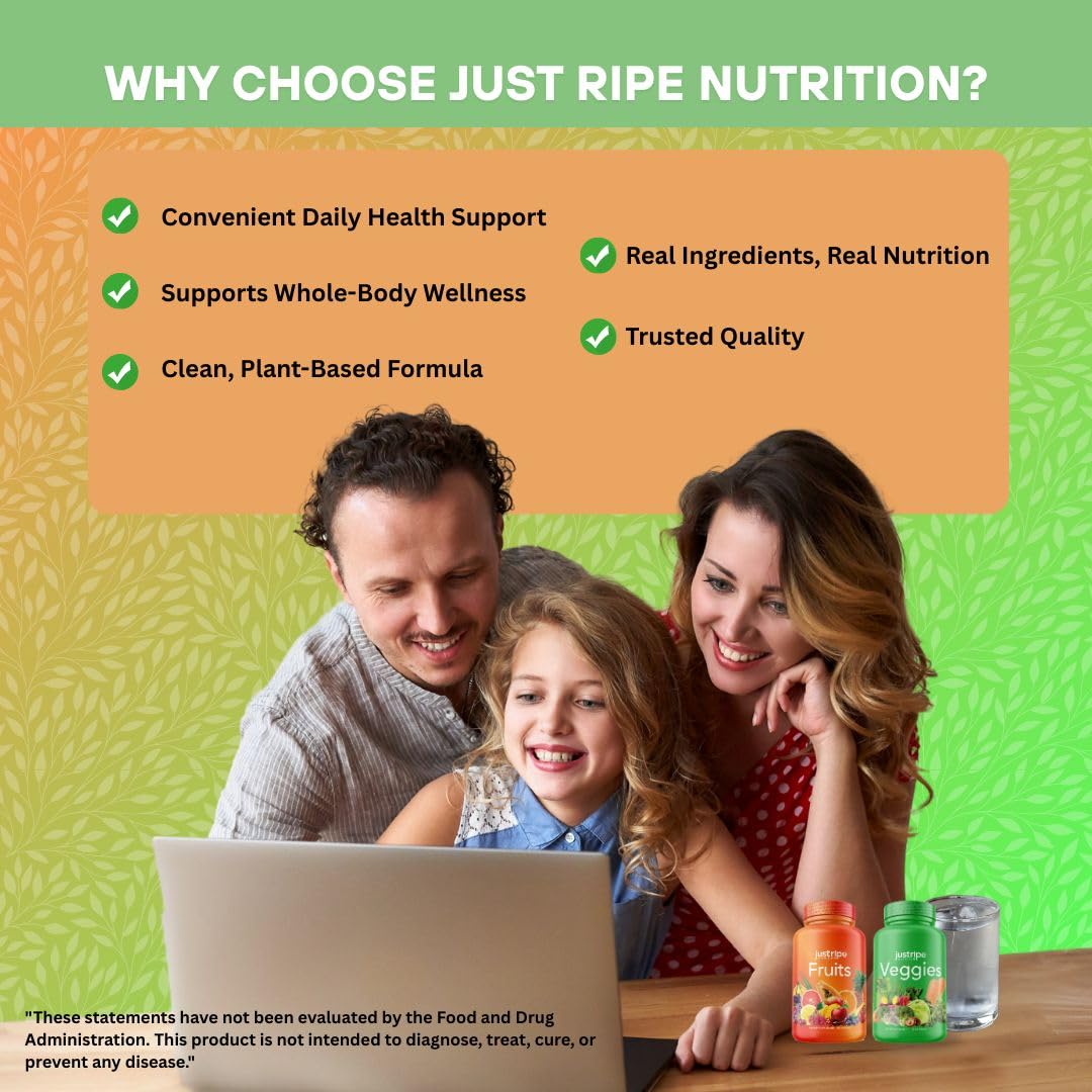 Just Ripe Nutrition Fruits & Veggies Supplement – 180 Whole Food Capsules - Image 5