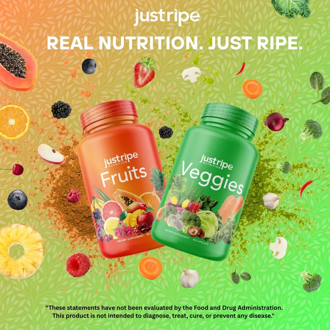 Just Ripe Nutrition Fruits & Veggies Supplement – 180 Whole Food Capsules - Image 6