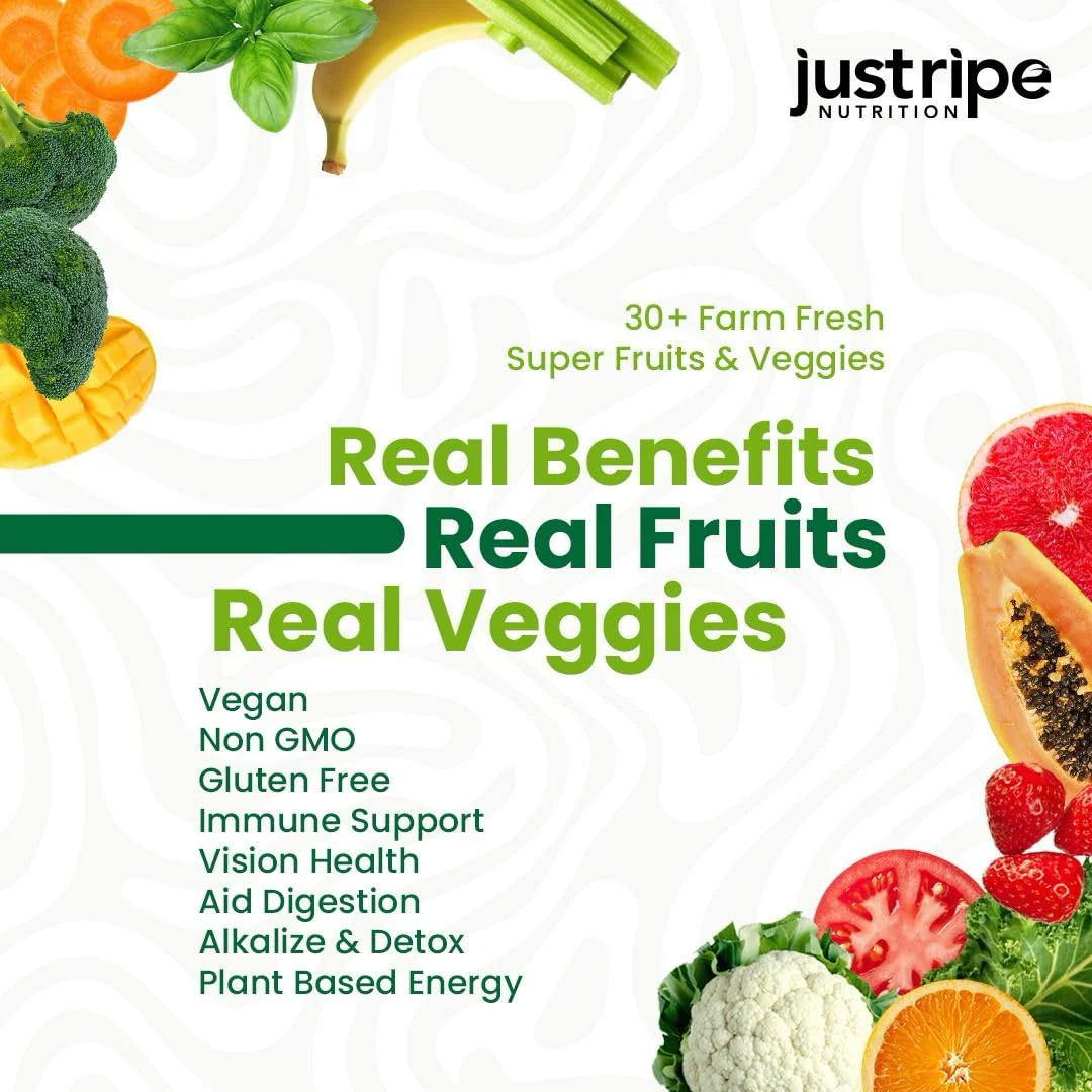 Just Ripe Nutrition Fruits & Veggies Supplement - 2 Pack (90 Fruit + 90 Vegetable Capsules) | Whole Food Superfood - Image 2