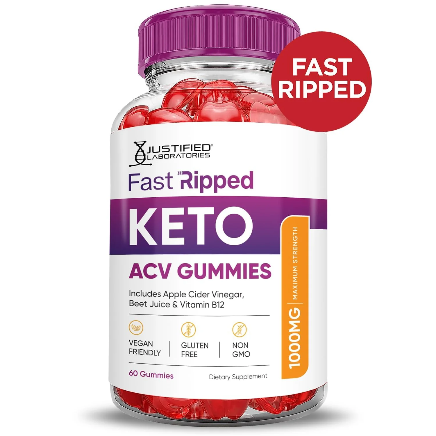 Justified Laboratories Keto Rush ACV Gummies 3 Pack – 180 Gummies, 1000mg ACV, Vegan & Non-GMO - Image 4