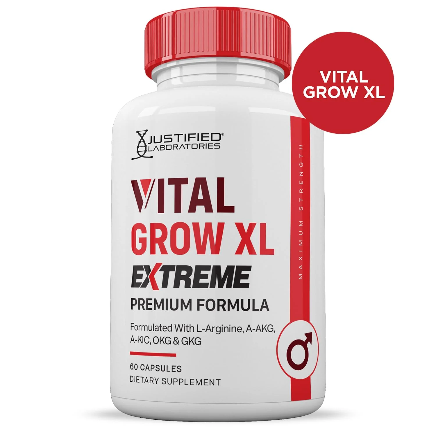 Justified Laboratories | Vital Grow XL Extreme 2 Pack – 1600MG Premium Formula for Men's Health | 120 Capsules - Image 3