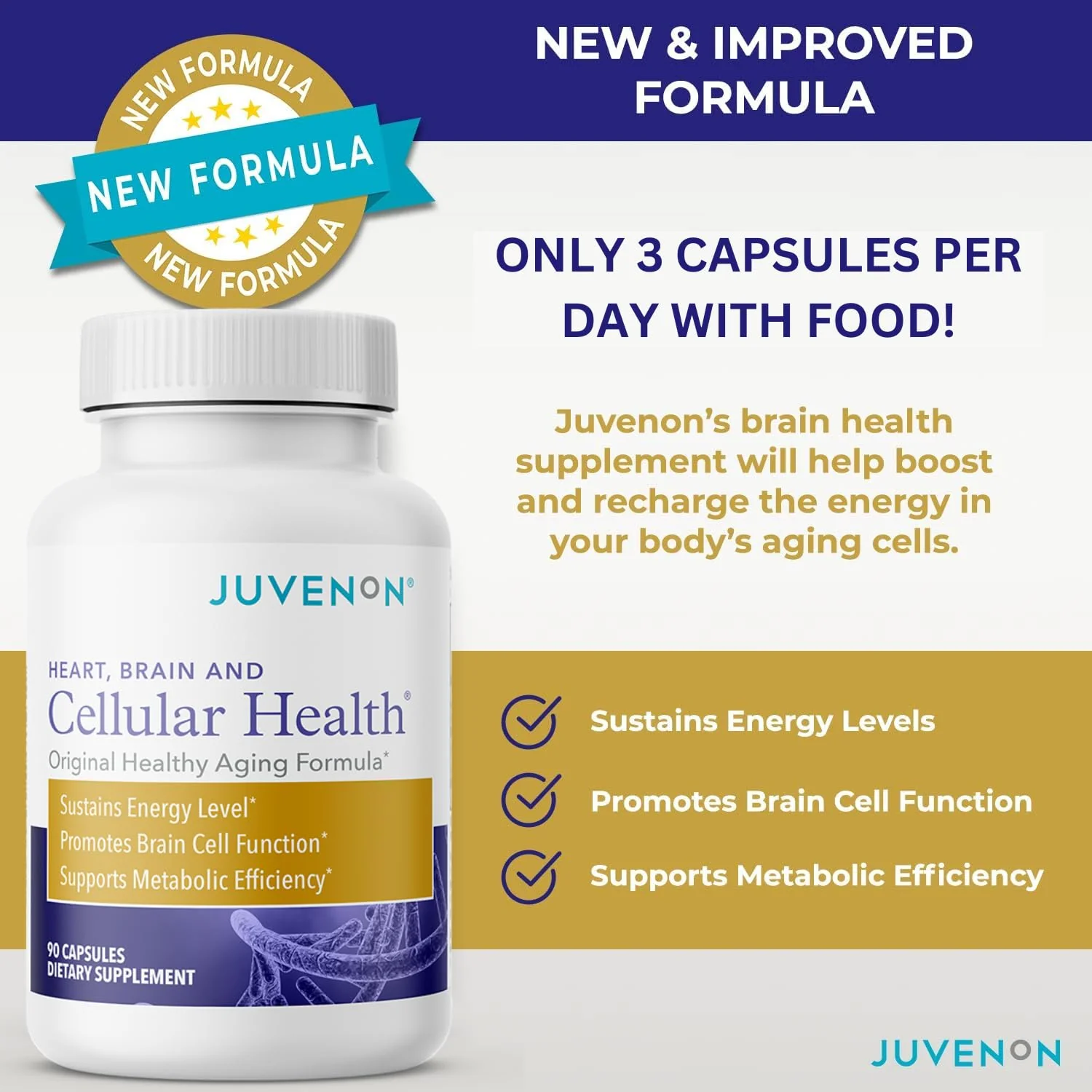 Juvenon Cellular Health | Acetyl L-Carnitine & Biotin for NAD+ Support, Energy & Focus – 90 Capsules - Image 10