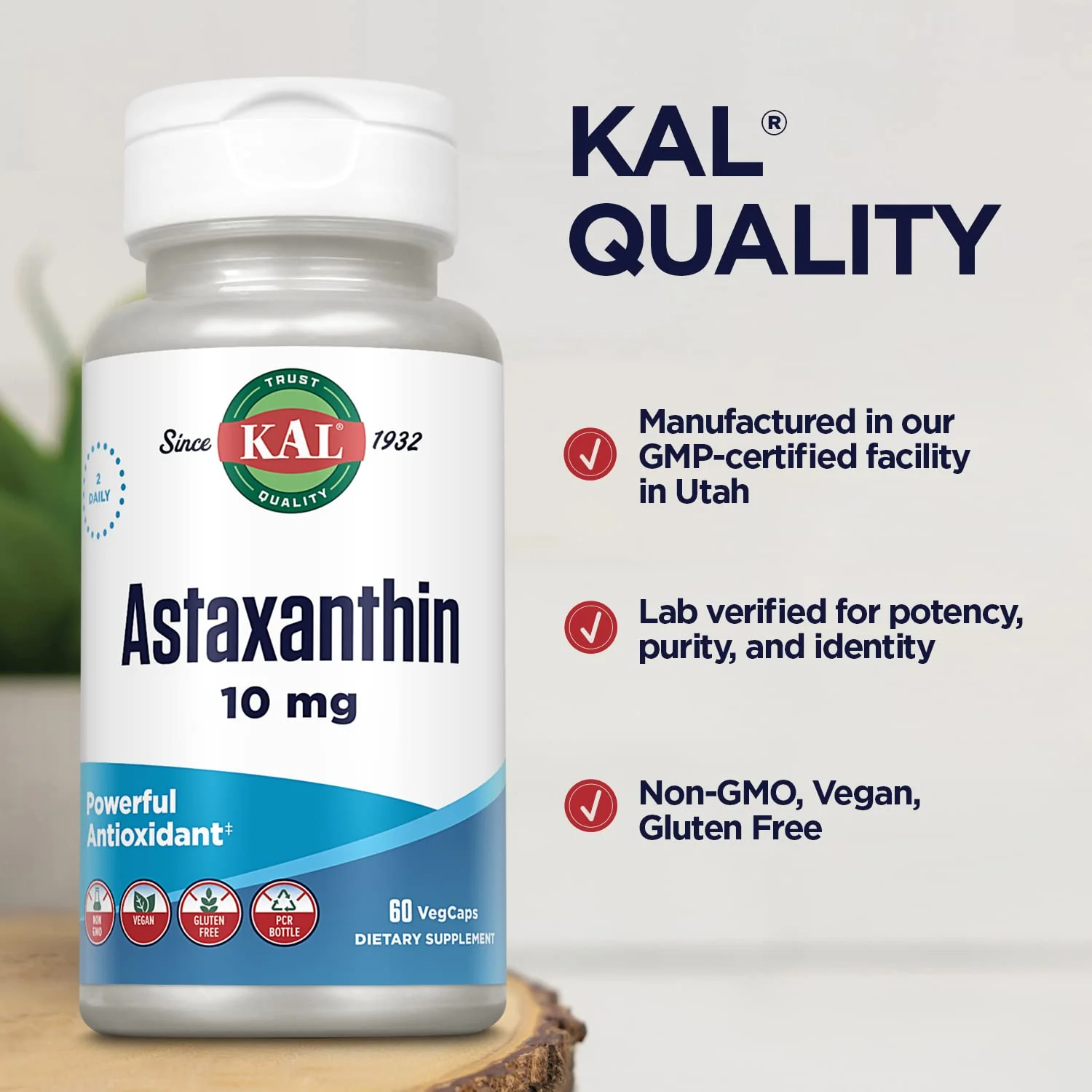 KAL Astaxanthin 10mg – Eye & Brain Health, Vegan, Non-GMO, Gluten Free - Image 5