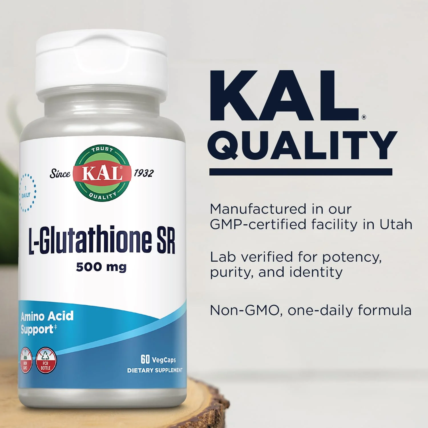 KAL L-Glutathione SR – Reduced GSH 500 mg | Lab Verified | 60 Servings | 60 VegCaps - Image 4