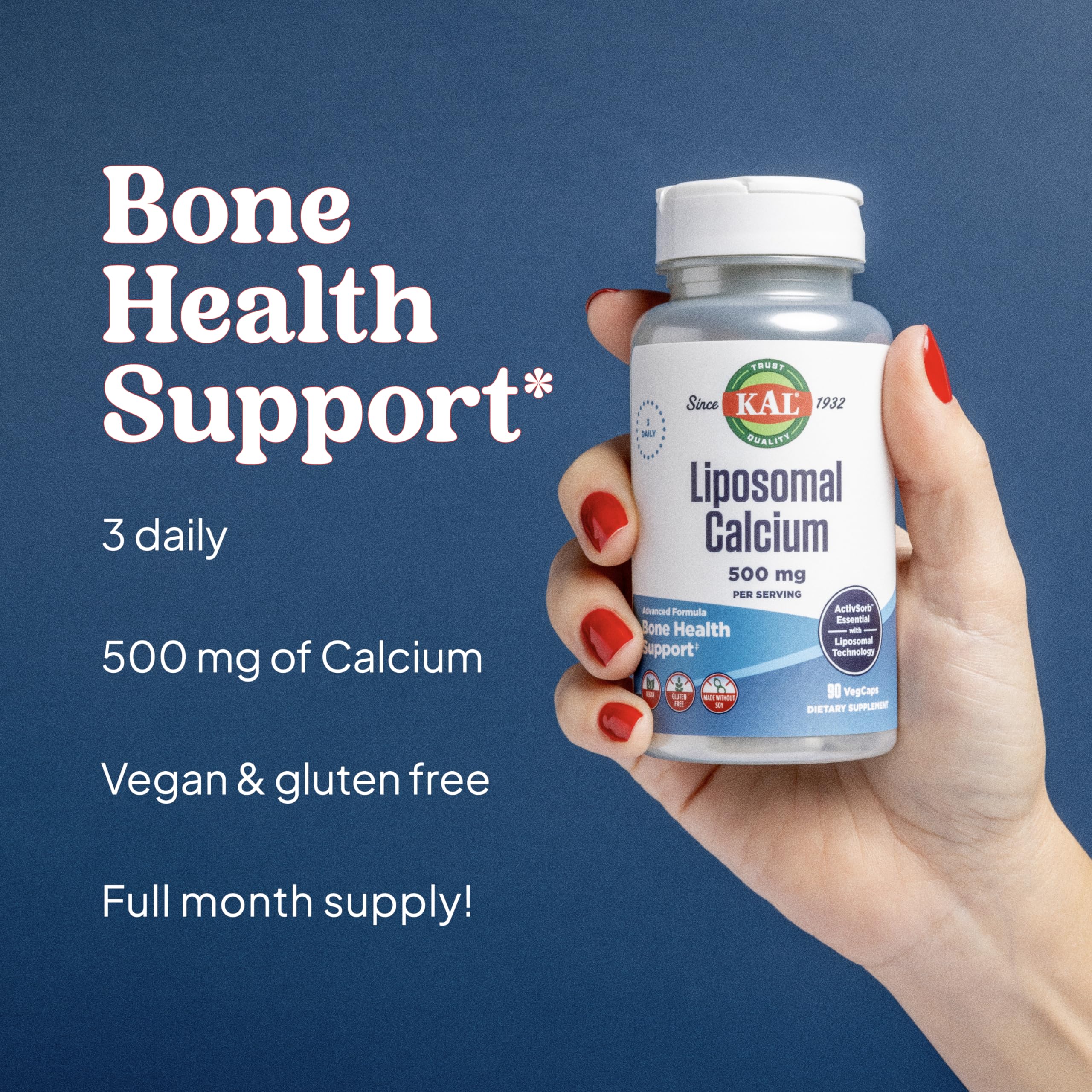 KAL Liposomal Calcium 500 mg – High-Absorption Calcium Supplement | Vegan, Gluten Free, No Soy - Image 17