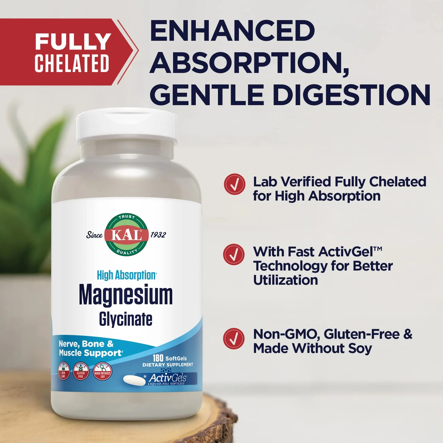 KAL Magnesium Glycinate ActivGels 315mg — Fully Chelated, High Absorption Magnesium Supplement (60 Servings) - Image 10