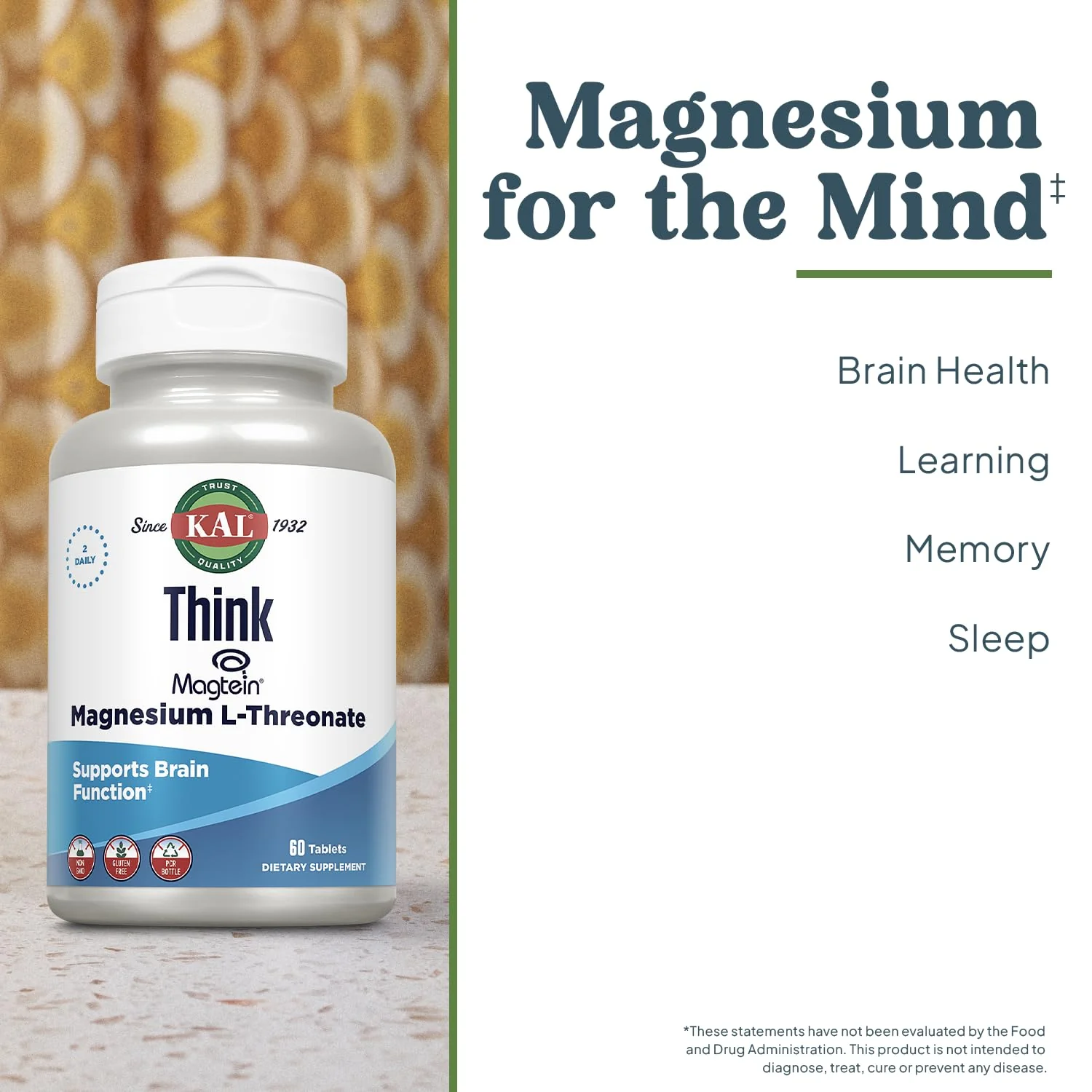 KAL Think Magnesium L-Threonate 2000 mg | Brain Health, Learning & Memory - Image 3