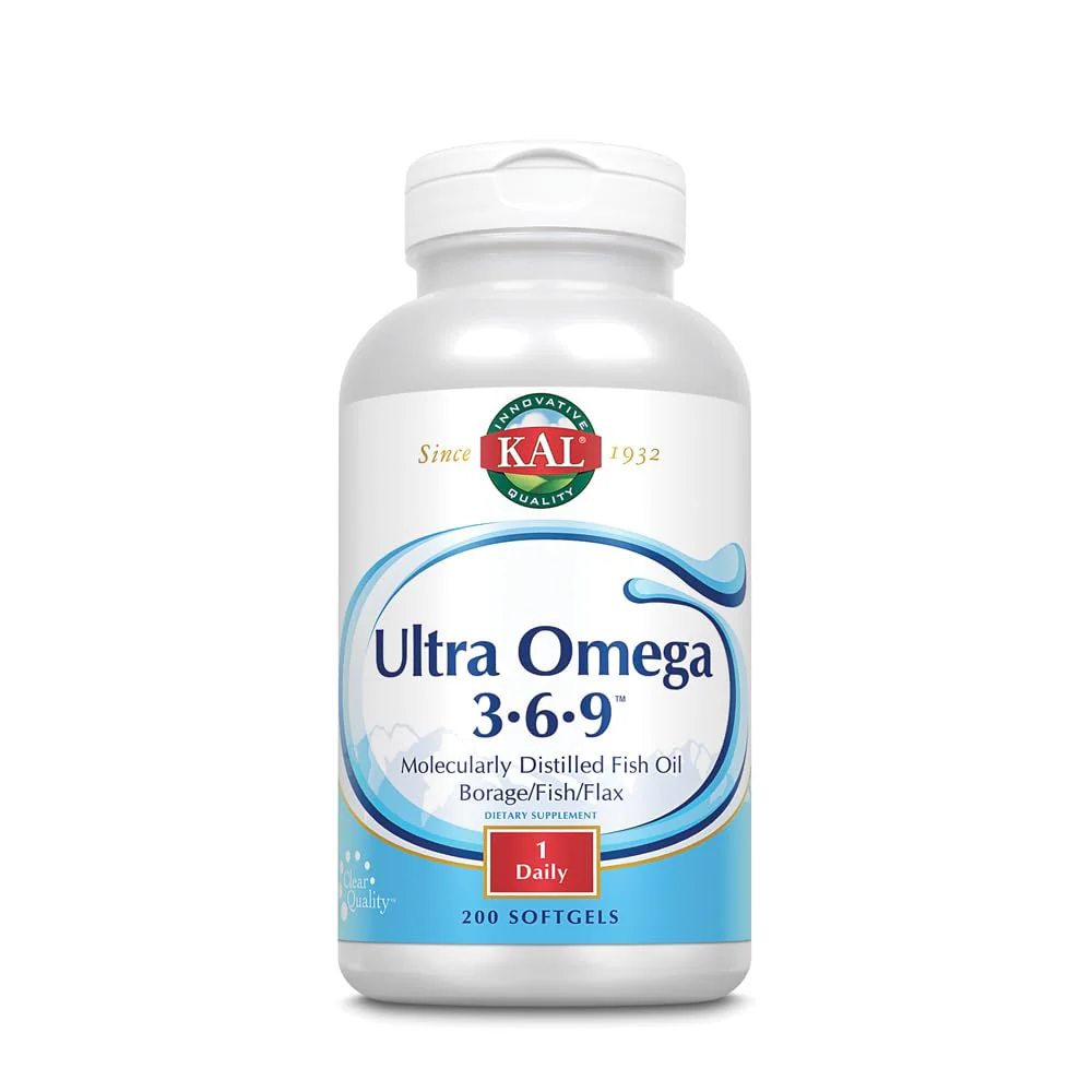 KAL Ultra Omega 3-6-9 1200mg | Fish Oil with Cold-Pressed Flaxseed & Borage Oil | 200 Softgels - Image 6