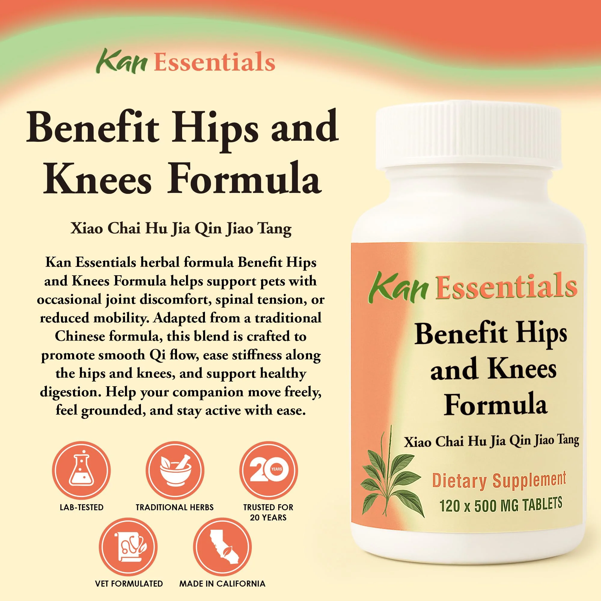 Kan Herbs Essentials - Benefit Hips and Knees for Pets - 120 Tabs - Image 2