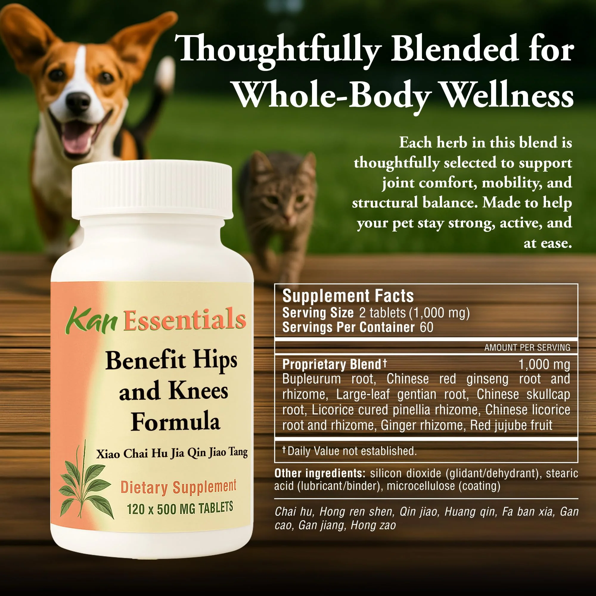 Kan Herbs Essentials - Benefit Hips and Knees for Pets - 120 Tabs - Image 3