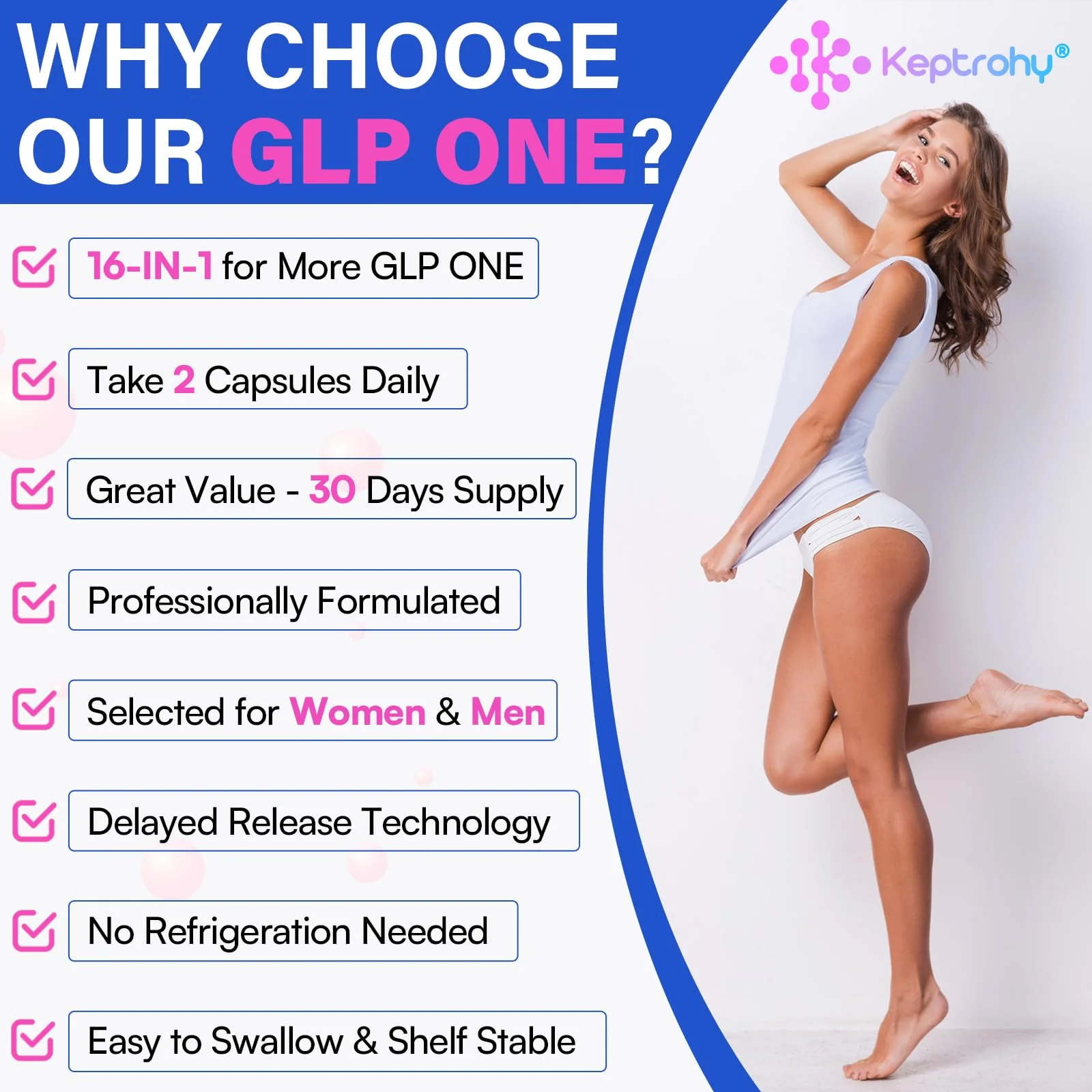 Keptrohy GLP ONE Supplement - 16-in-1 for Women & Men, 120 Capsules - Image 4