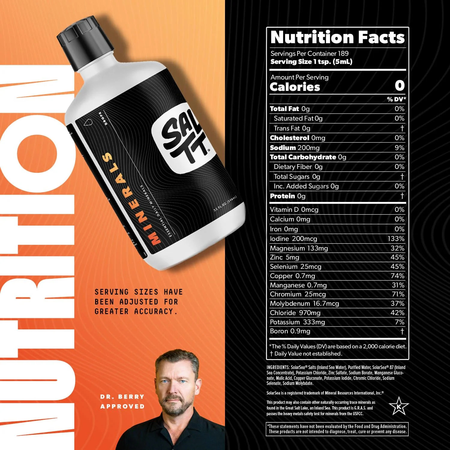 Keto Chow SALTT Minerals (32 oz) - Trace Mineral Drops for Daily Electrolytes, Zero Sugar, Vegan - Image 16