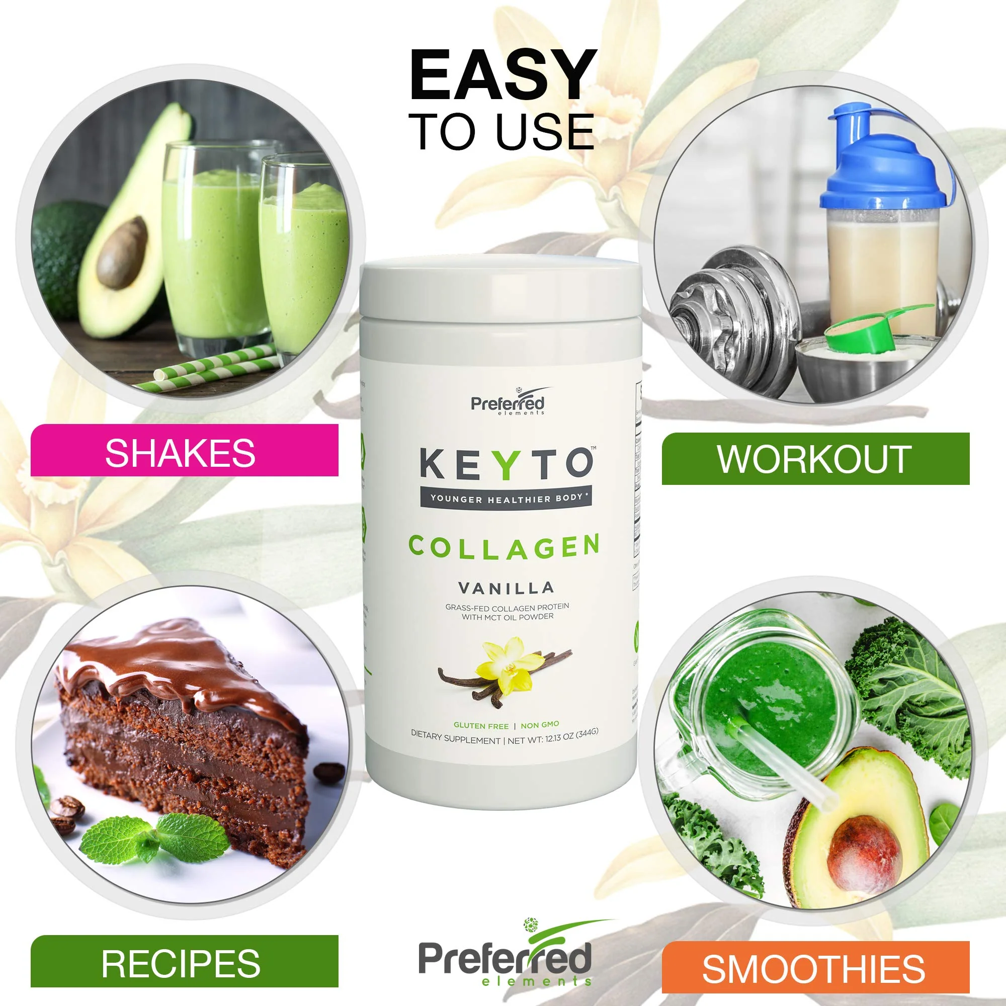 Keto Collagen Protein Powder with MCT Oil – Grass-Fed, Pasture-Raised, Hydrolyzed Collagen – Vanilla | KEYTO - Image 7