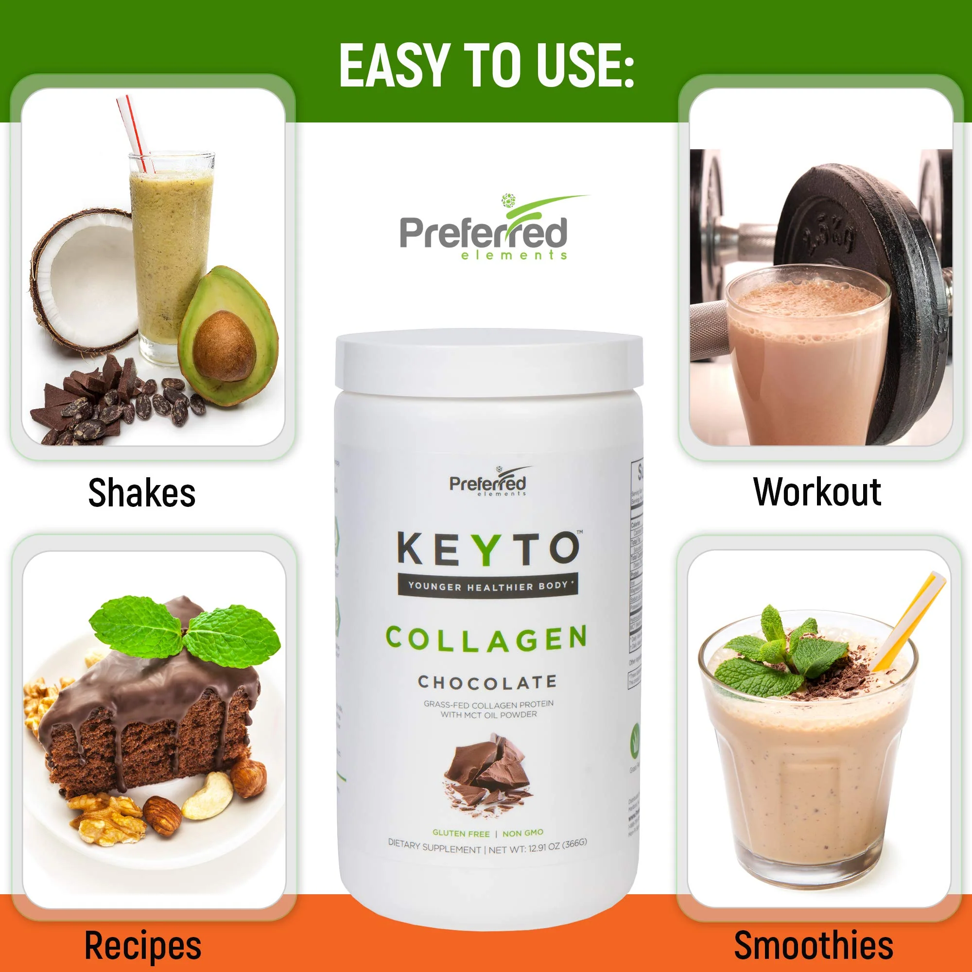 Keto Collagen Protein Powder with MCT Oil – KEYTO Chocolate Flavor - Image 8