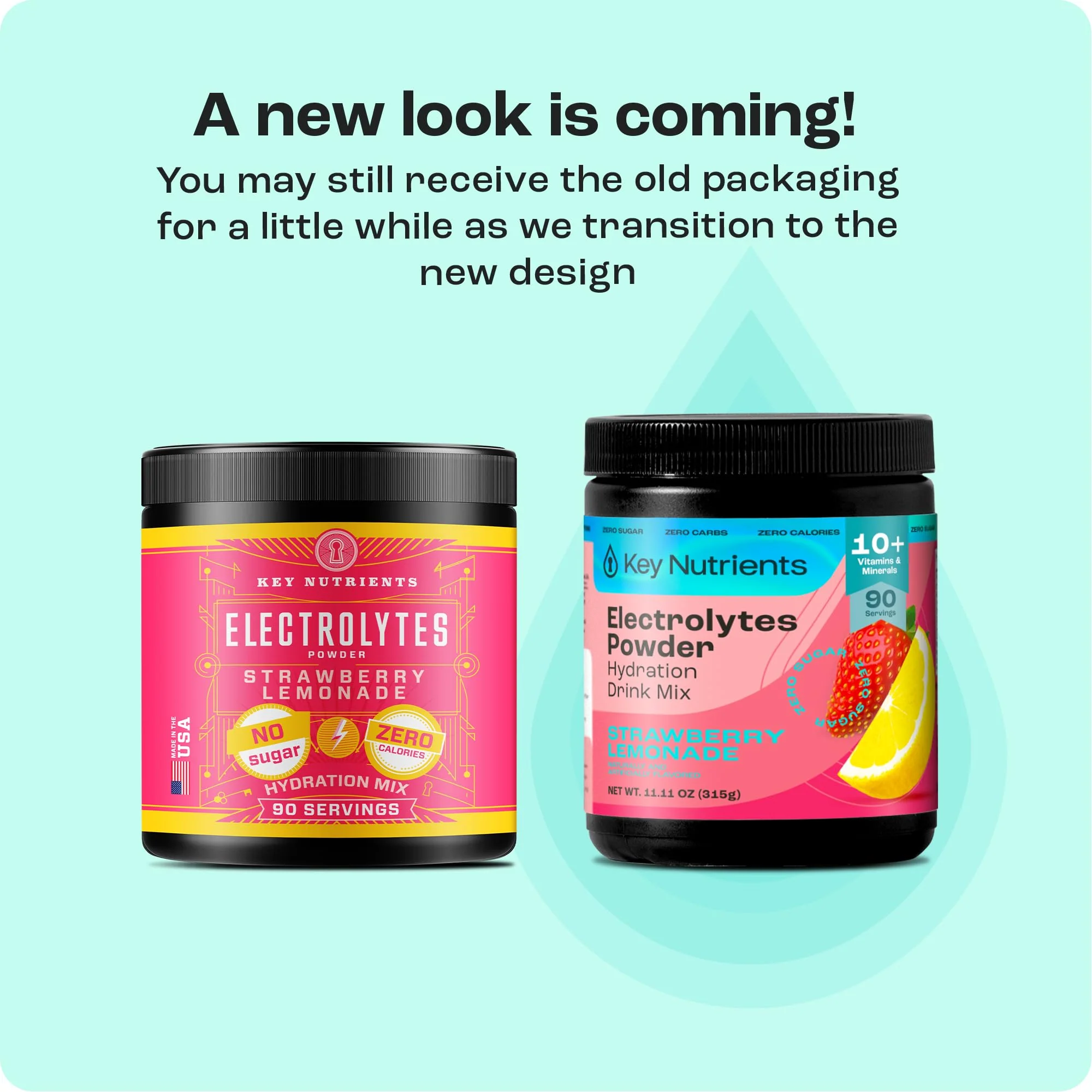 KEY NUTRIENTS Electrolytes Powder No Sugar | Juicy Strawberry Lemonade | 90 Servings | Made in USA - Image 2