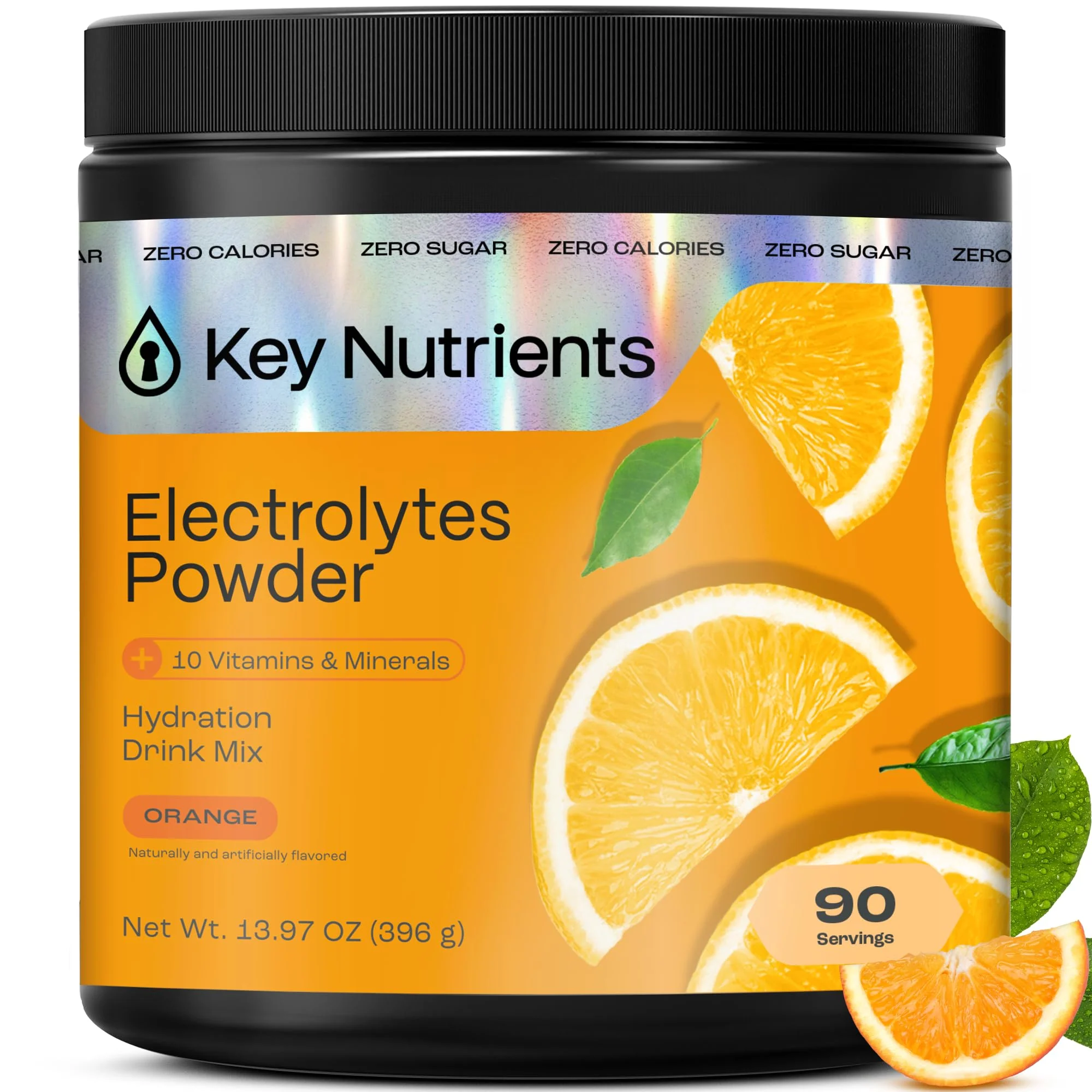 KEY NUTRIENTS Multivitamin Electrolytes Powder No Sugar - Tangy Orange Electrolyte Powder | Hydration & Energy - Made in USA - 90 Servings - Image 9