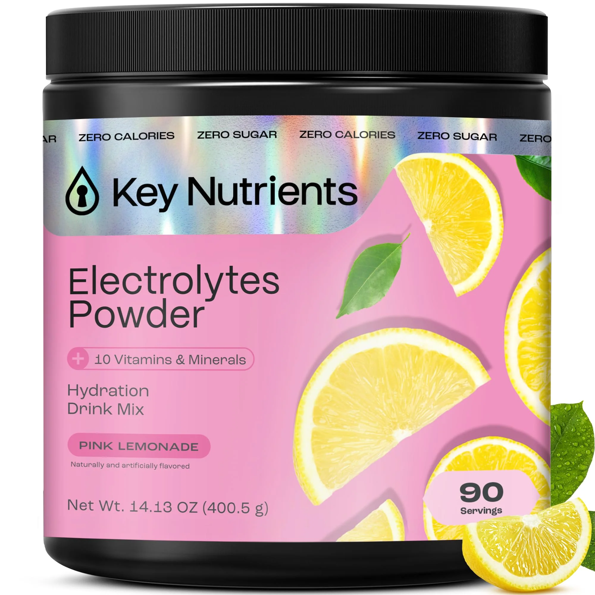KEY NUTRIENTS Pink Lemonade Electrolyte Powder – No Sugar, 90 Servings, Hydration & Endurance, Made in USA - Image 2