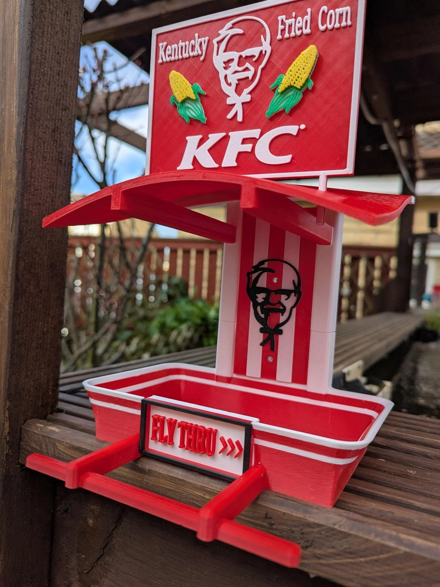 KFC Garden Bird Feeding Station - Garden bird seed feeder - quirky outdoor Decor - Wild Bird Food table - Image 3