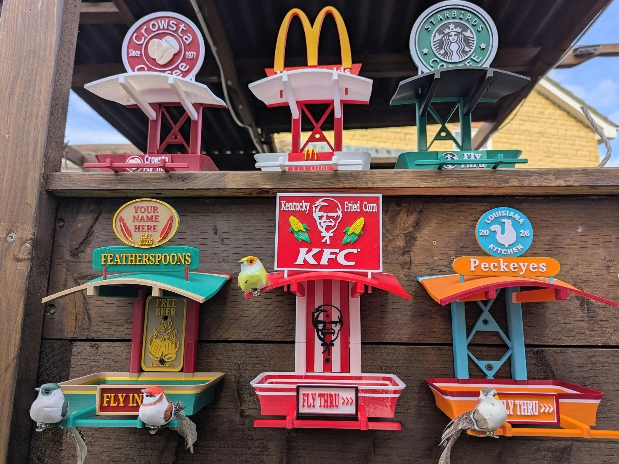 KFC Garden Bird Feeding Station - Garden bird seed feeder - quirky outdoor Decor - Wild Bird Food table - Image 7