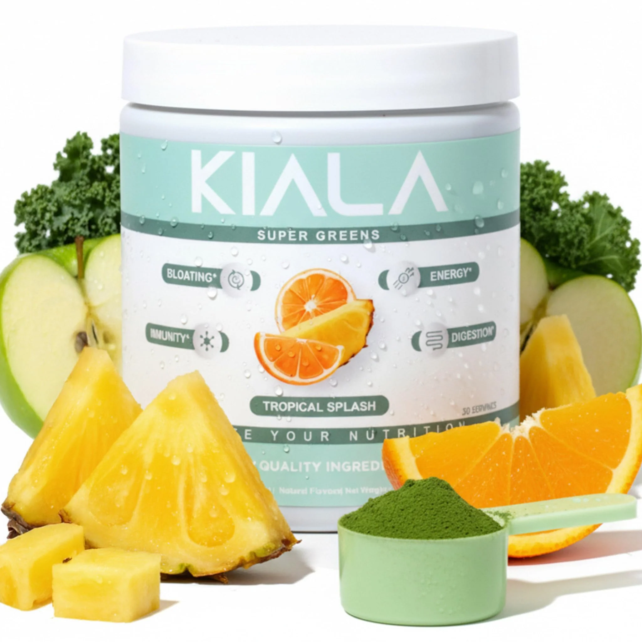 Kiala Nutrition Super Greens — Organic Greens Powder with Spectra Blend, Tropical Splash, 30 Servings - Image 10