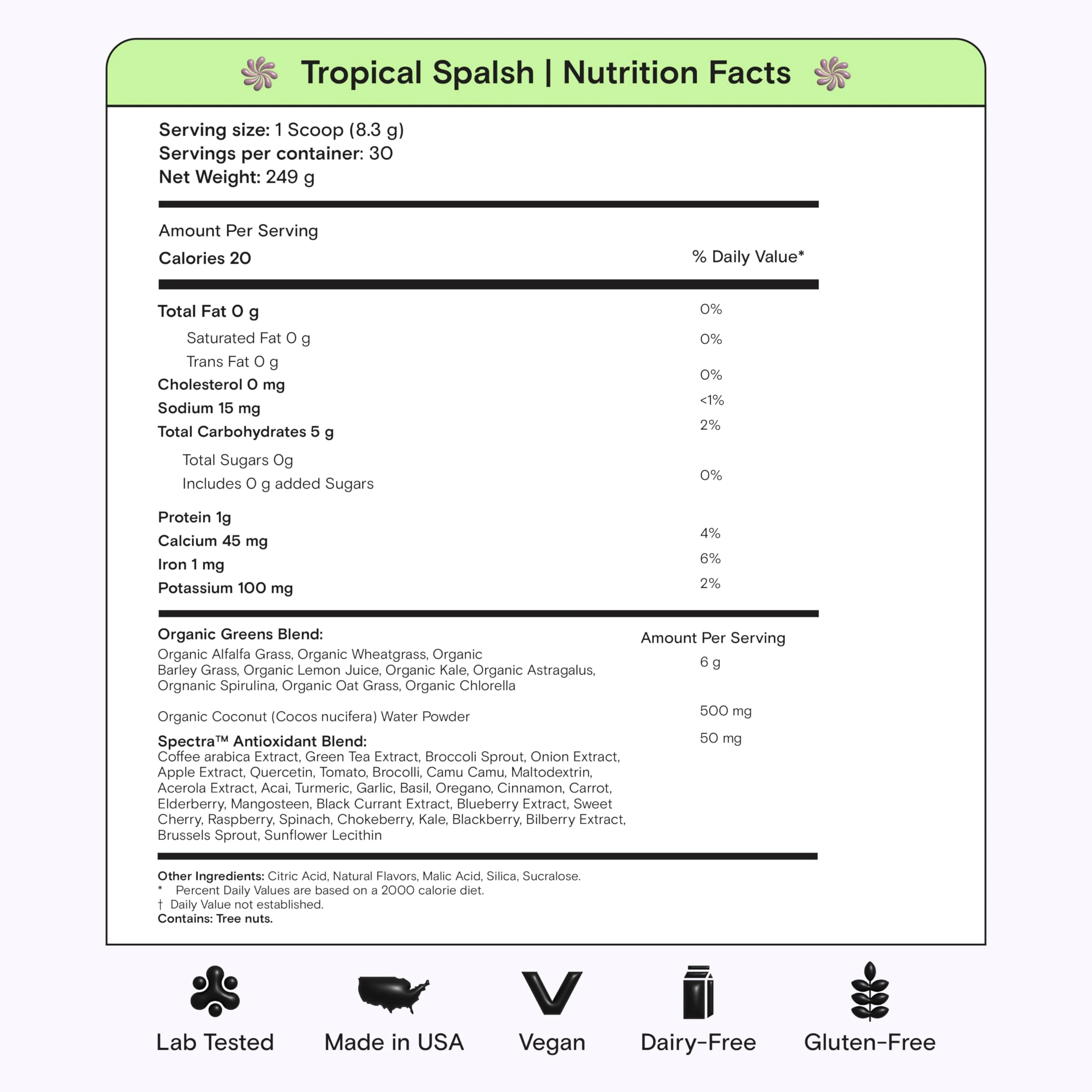 Kiala Nutrition Super Greens — Organic Greens Powder with Spectra Blend, Tropical Splash, 30 Servings - Image 8