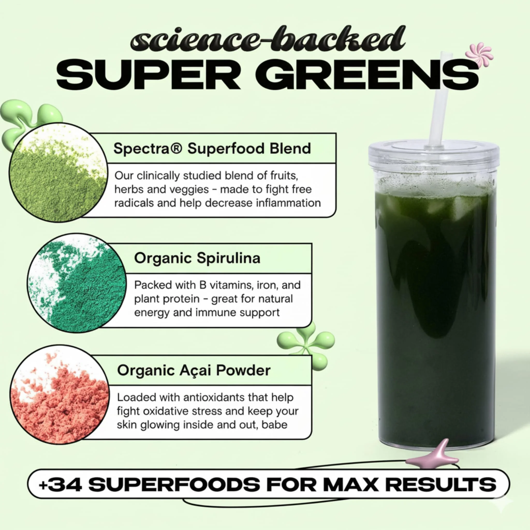 Kiala Nutrition Super Greens – Organic Greens Powder with Spirulina & Chlorella and Spectra Blend (Gluten Free, Vegan) - Image 8