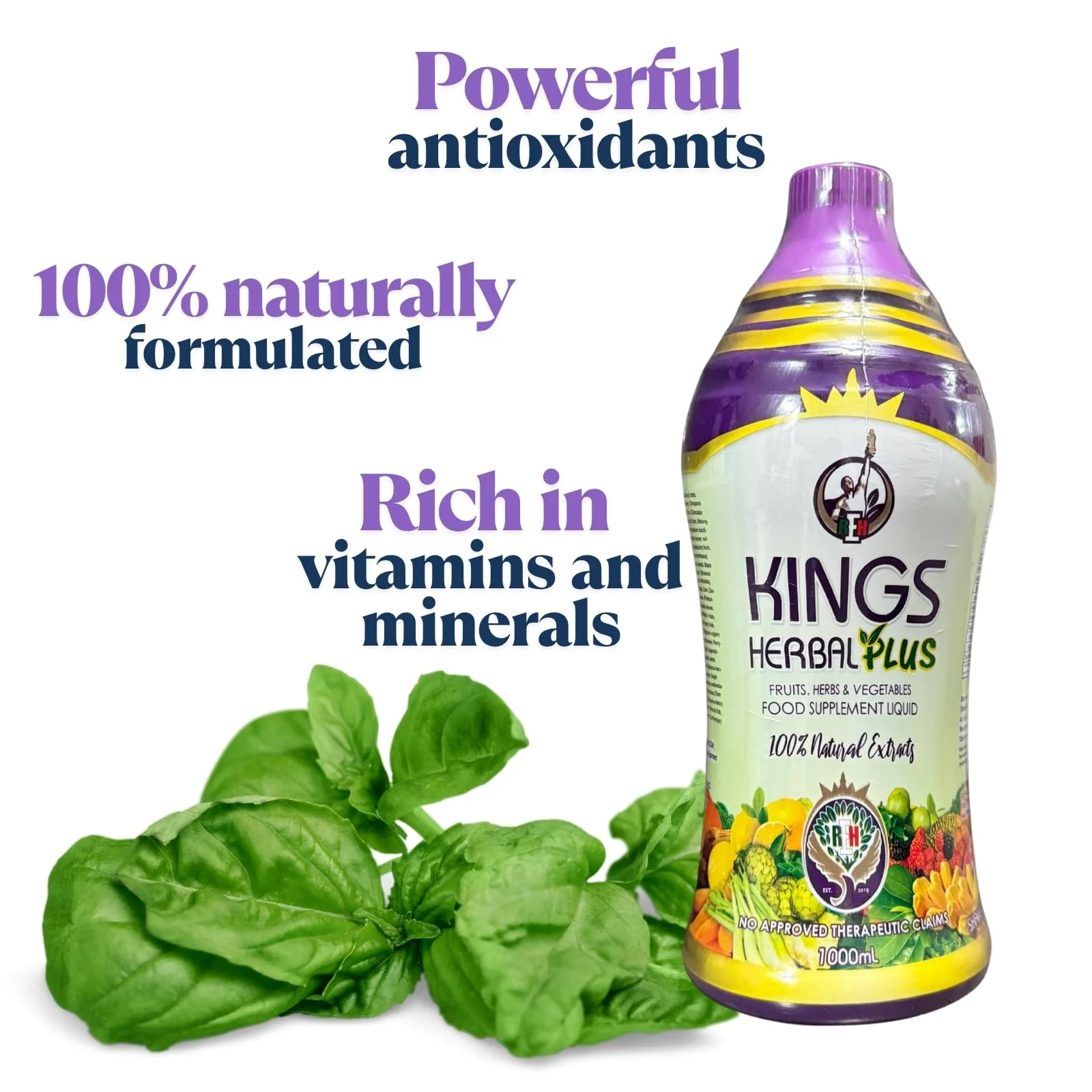 Kings Herbal Plus Food Supplement 1000ml – Fruits, Herbs & Vegetable Fusion - Image 4