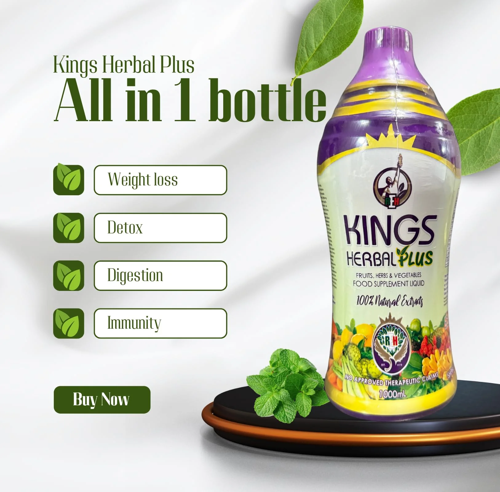 Kings Herbal Plus Food Supplement 1000ml – Fruits, Herbs & Vegetable Fusion - Image 6