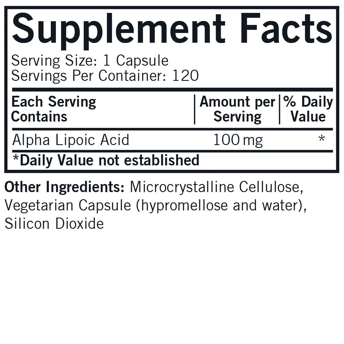 Kirkman Alpha Lipoic Acid 100 mg - Hypoallergenic | 120 Vegetarian Capsules - Image 2