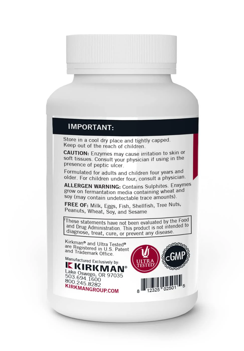 Kirkman EnZym-Complete/DPP-IV 120 Capsules | Broad Spectrum Digestive Enzyme - Image 4