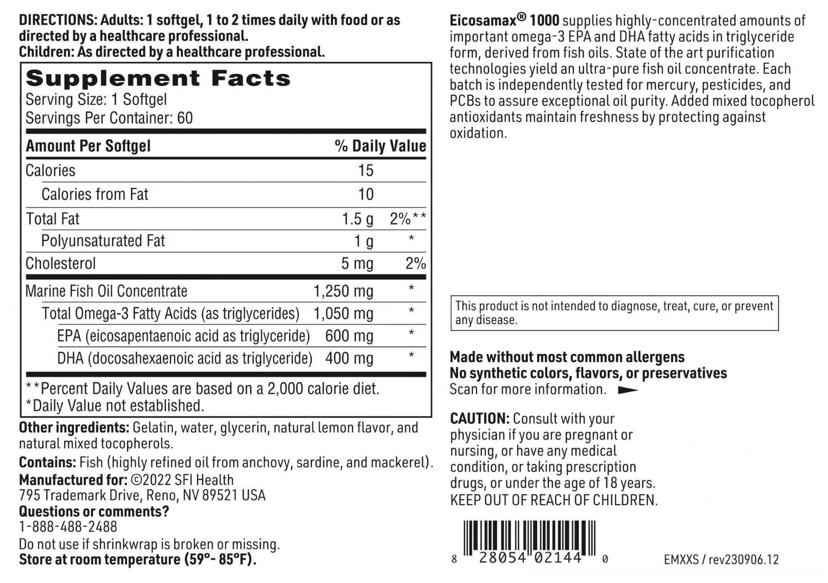 Klaire Labs Eicosamax 1000 TG Fish Oil – 1000 mg EPA/DHA per Soft Gel - Image 6