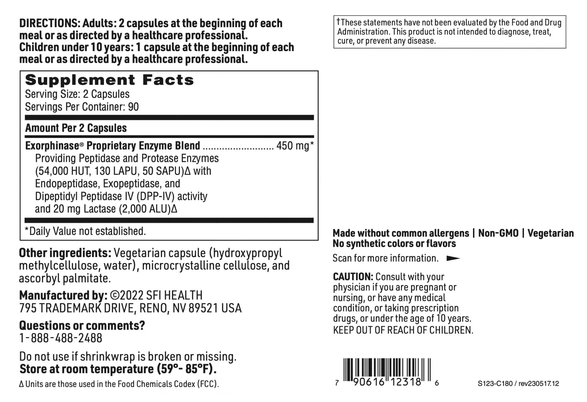 Klaire Labs SerenAid SFI Health - Vegetarian Digestive Enzymes with DPP-IV (180 caps) - Image 5