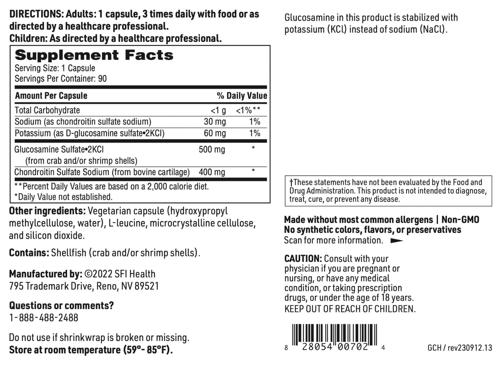 Klaire Labs SFI Health Glucosamine Chondroitin - Joint Support (Soy & Dairy-Free) 90 Capsules - Image 6