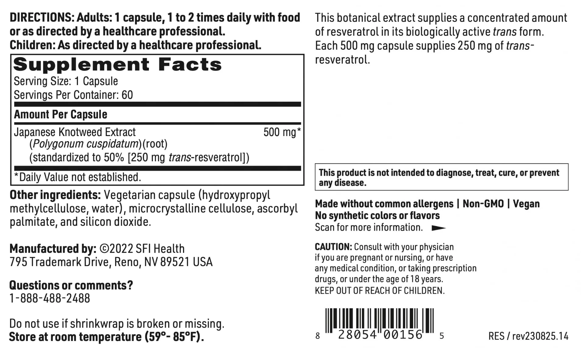 Klaire Labs SFI Health Resveragen – 250 mg Trans-Resveratrol from 500 mg Japanese Knotweed (60 Capsules) - Image 13