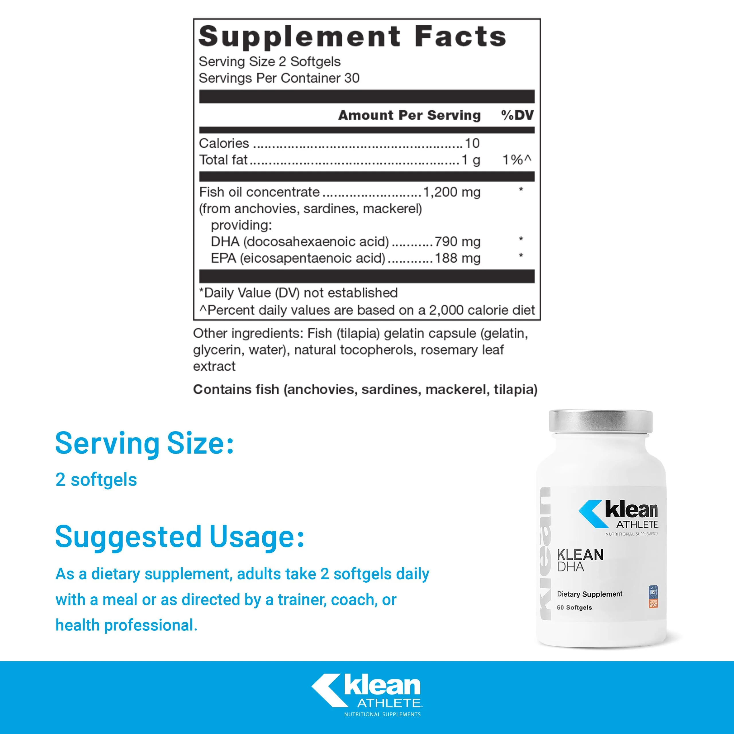 Klean DHA by Klean Athlete – Omega-3 DHA/EPA for Heart & Brain Health (60 Softgels) - Image 11