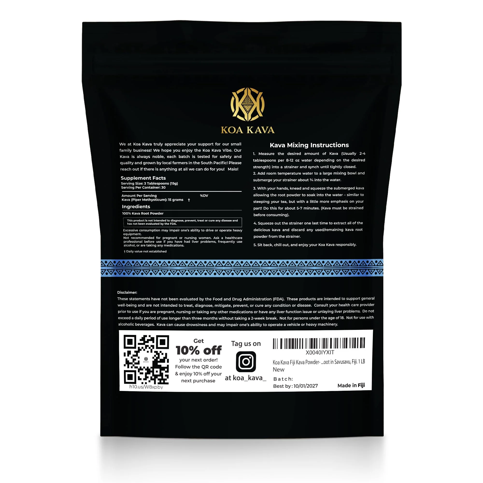 Koa Kava Fiji Kava Powder – Premium Noble Waka Kava Root, Savusavu, Fiji | 1 lb - Image 7