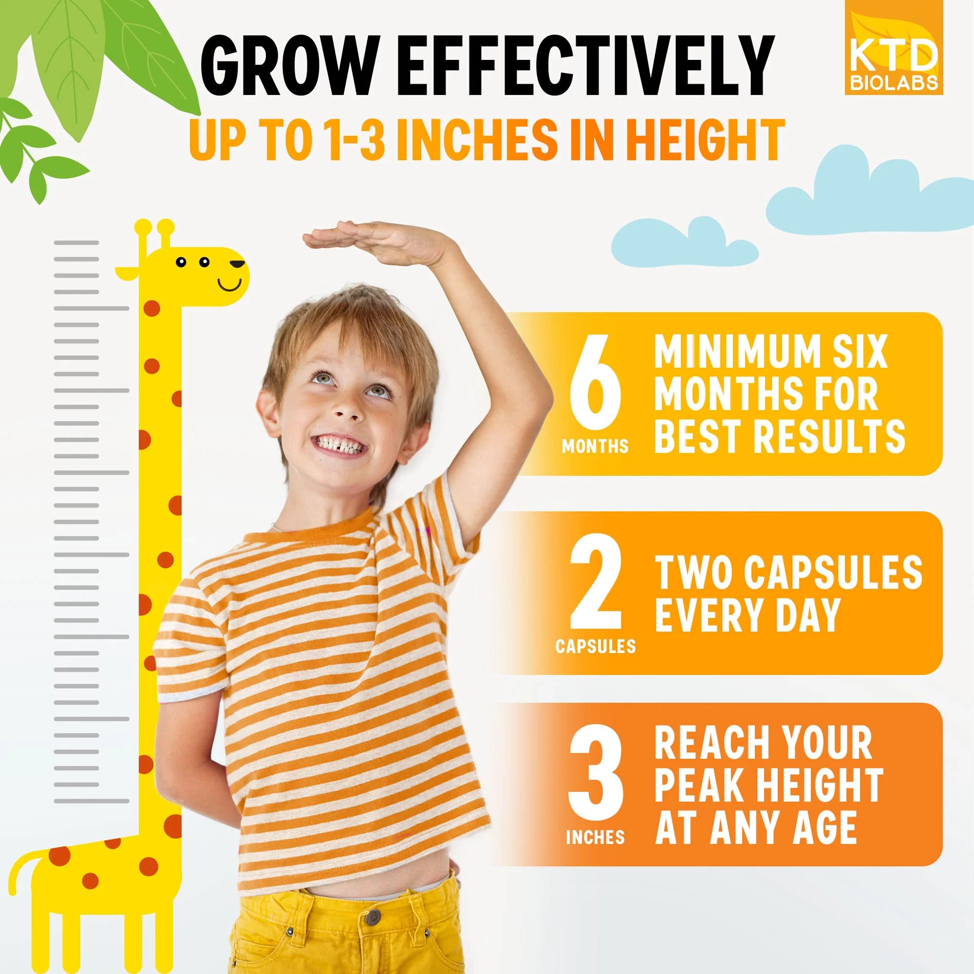 KTD BIOLABS Height Growth Maximizer – Pack of 2 | Made in USA | Natural Height Growth Pills for Teens & Adults - Image 11