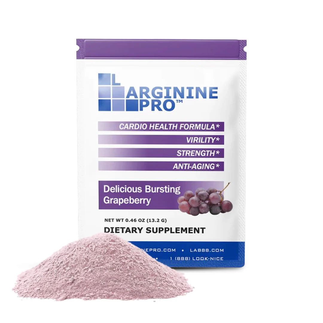L-ARGININE PRO Supplement Powder | 90 Travel Packets | 5,500mg L-Arginine + 1,100mg L-Citrulline | Raspberry, Orange & Grape - Image 3